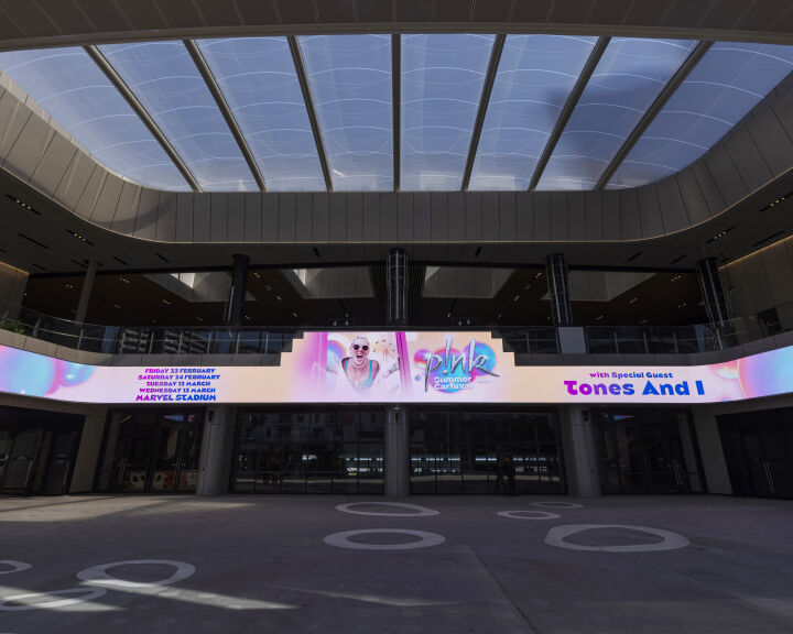 Bespoke and Curved LED Screen Marvel Stadium by Sharp EIT Solutions